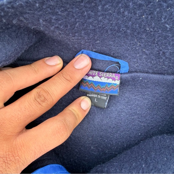 Vintage White Sierra Blue Windbreaker Fleece-Lined Jacket | Size L - Picture 6 of 8